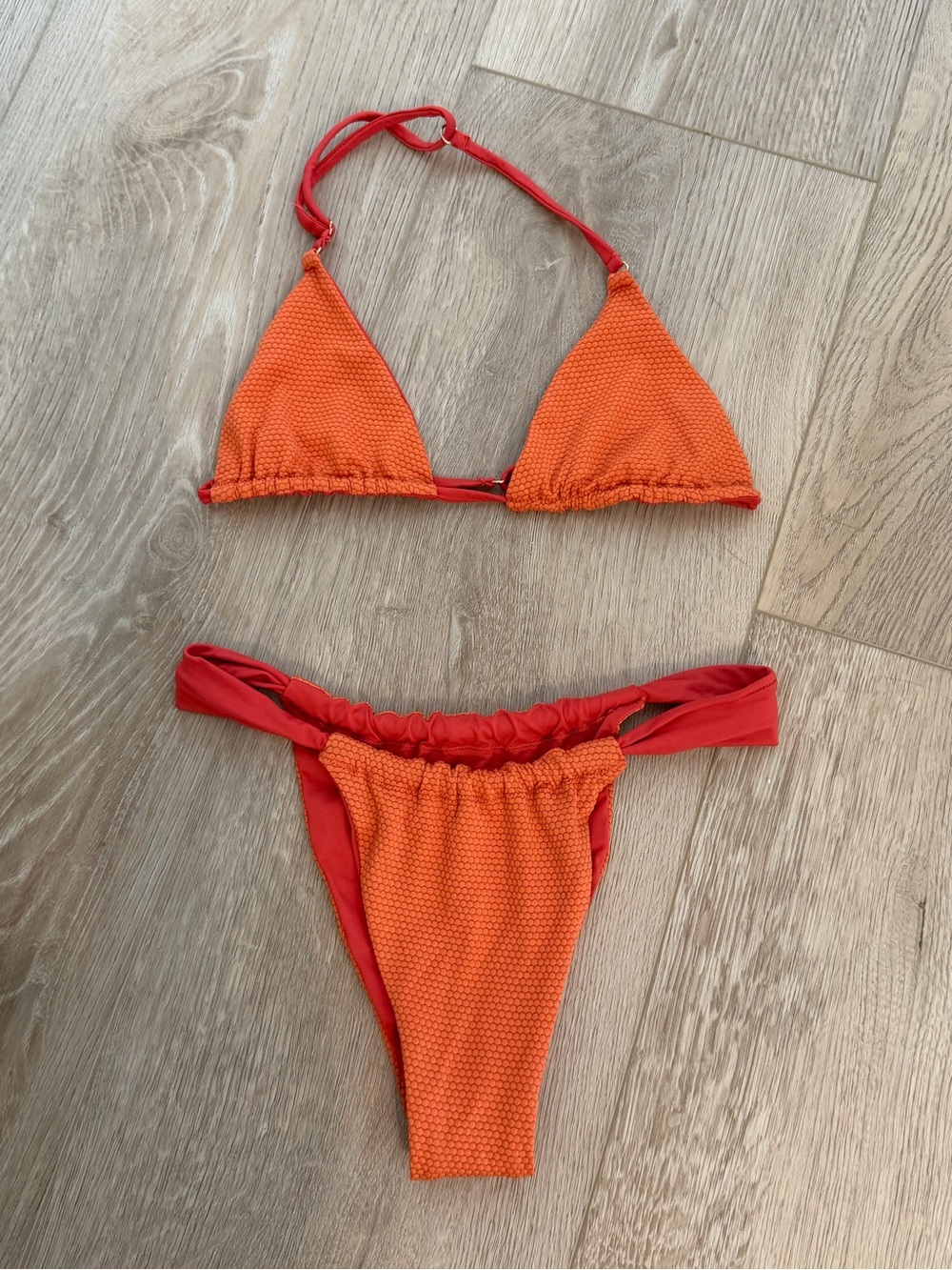 Slate Swim Set Rain Top + Faye Bottom in Persimmon XS New